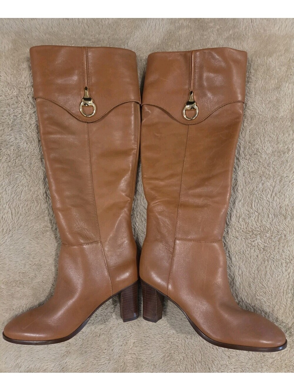 Arezzo Vivian Boots Knee High Block Heel Women's Size 5.5 Roast Caramel